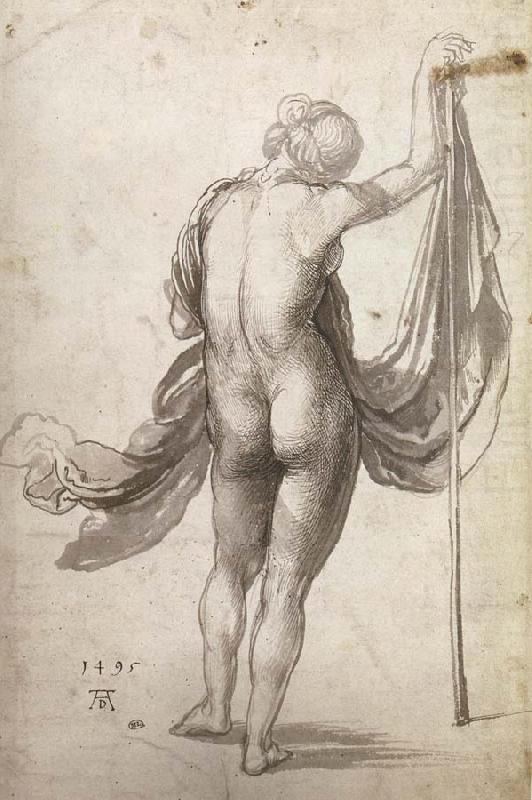 Nude With Staff seen from behind, Albrecht Durer